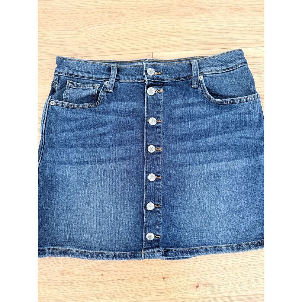 Arizona Jean Co Button Front Denim Mini Skirt Size 11